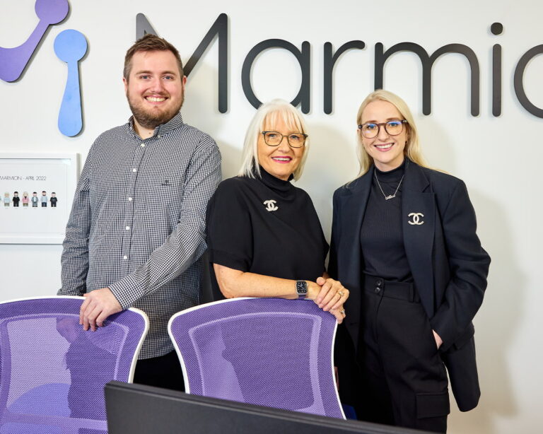Angus, Janet & Alice team photo in the Marmion office
