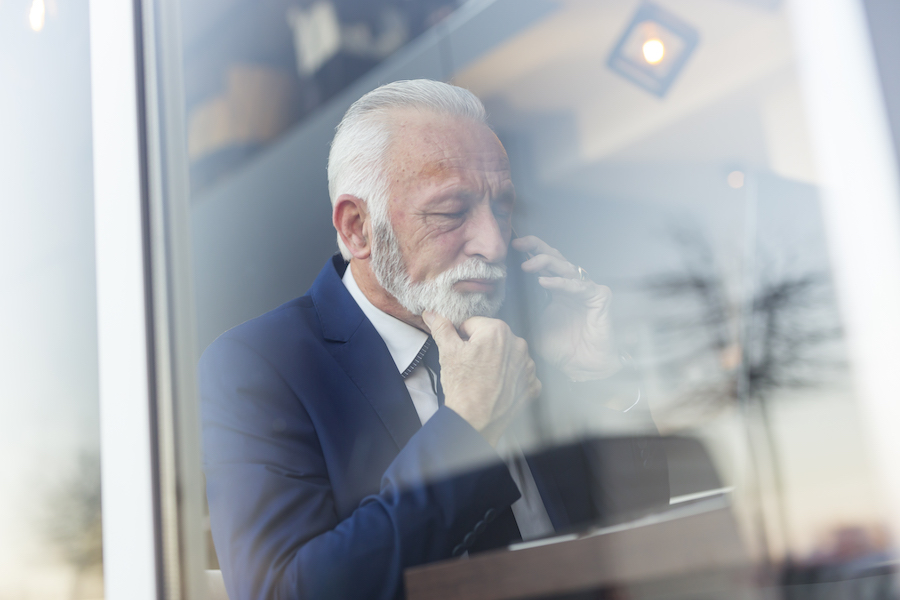 Senior businessman having a phone call